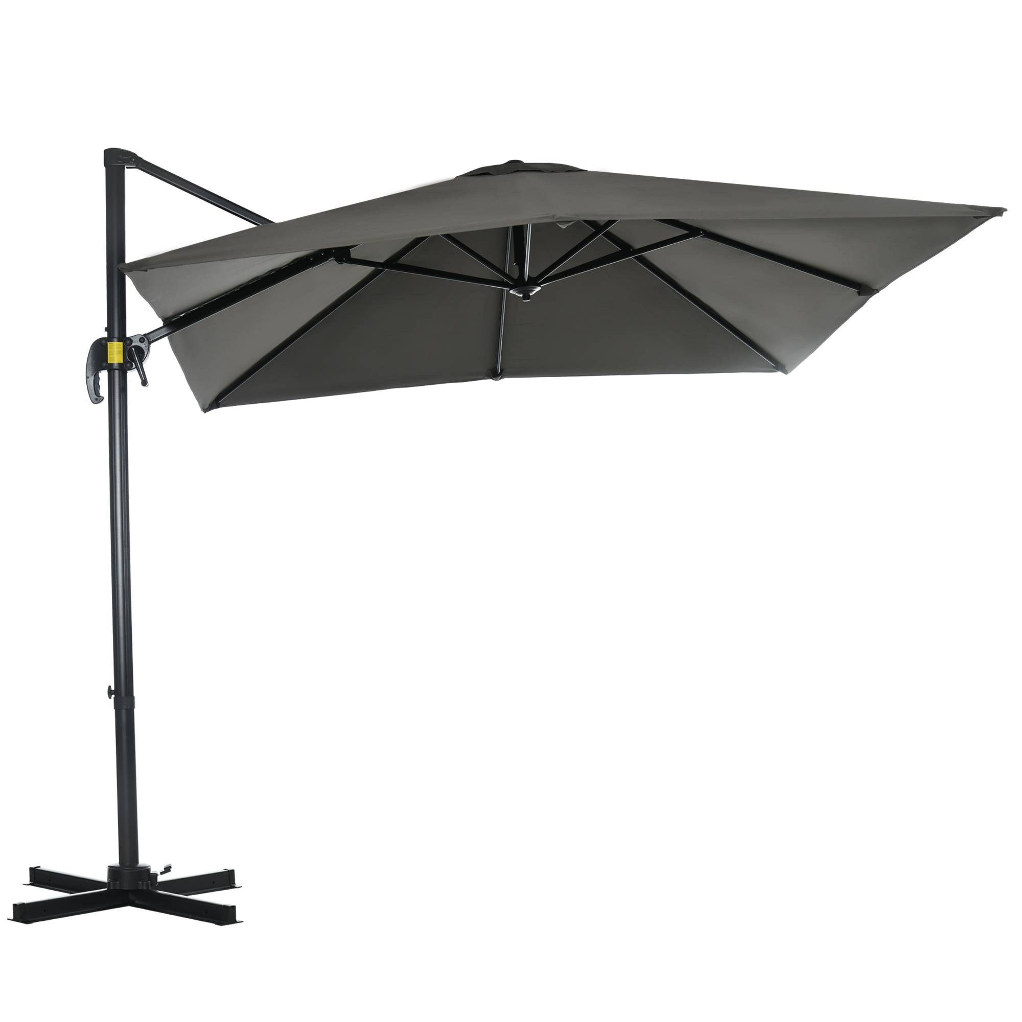 Parasol déporté Métal Gris 245x245x245 cm - Image 2