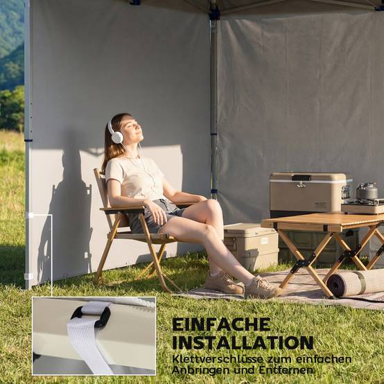 ComfortXL - Toiles de rechange tissu Oxford pour tonnelle pliante parois zippées 3x3m gris clair - ComfortXL Outdoor Living - Image 9