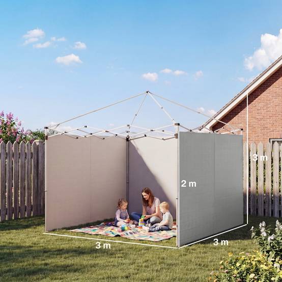 ComfortXL - Toiles de rechange tissu Oxford pour tonnelle pliante parois zippées 3x3m gris clair - ComfortXL Outdoor Living - Image 5