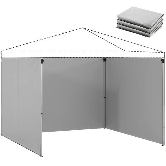 ComfortXL - Toiles de rechange tissu Oxford pour tonnelle pliante parois zippées 3x3m gris clair - ComfortXL Outdoor Living - Image 1