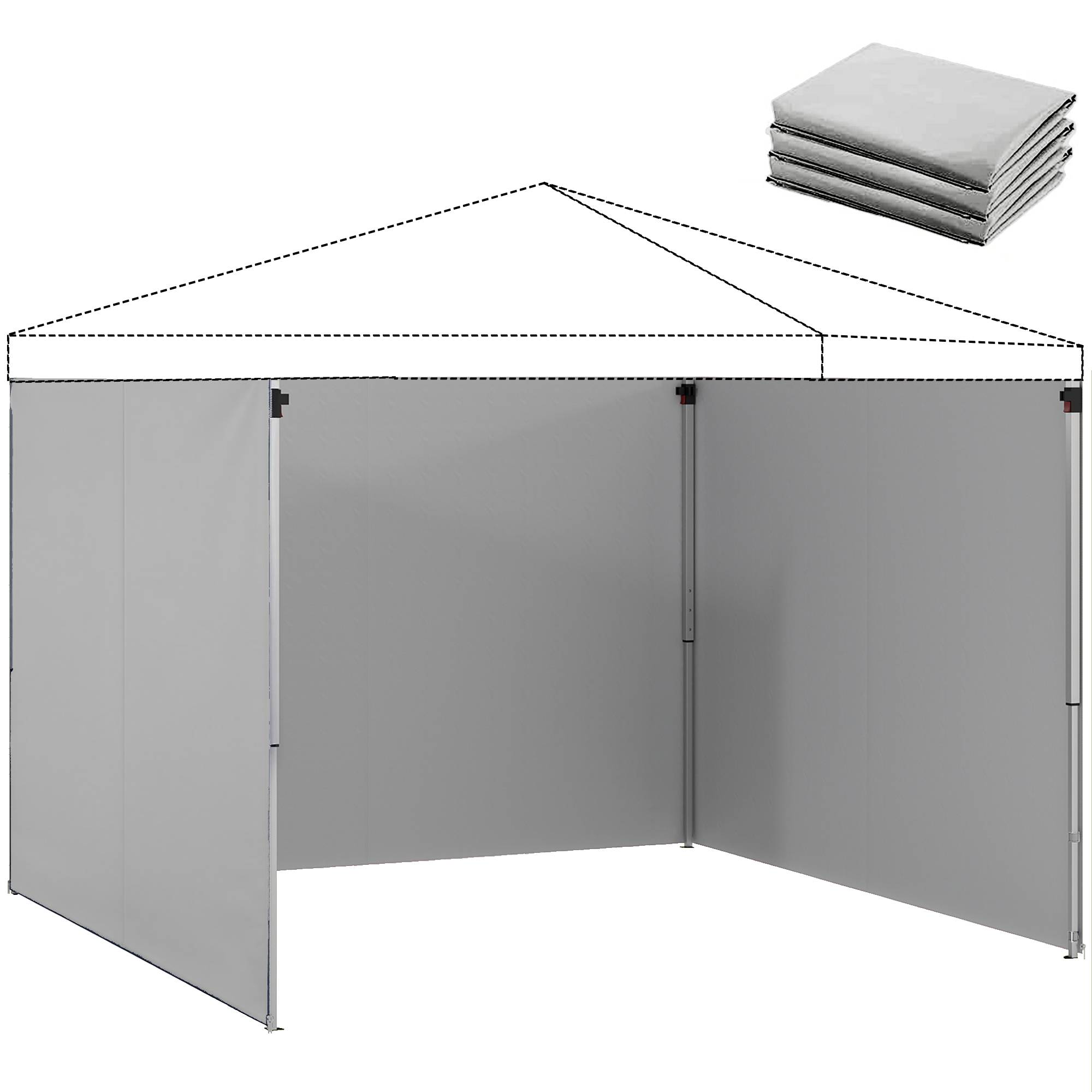 ComfortXL - Toiles de rechange tissu Oxford pour tonnelle pliante parois zippées 3x3m gris clair - ComfortXL Outdoor Living