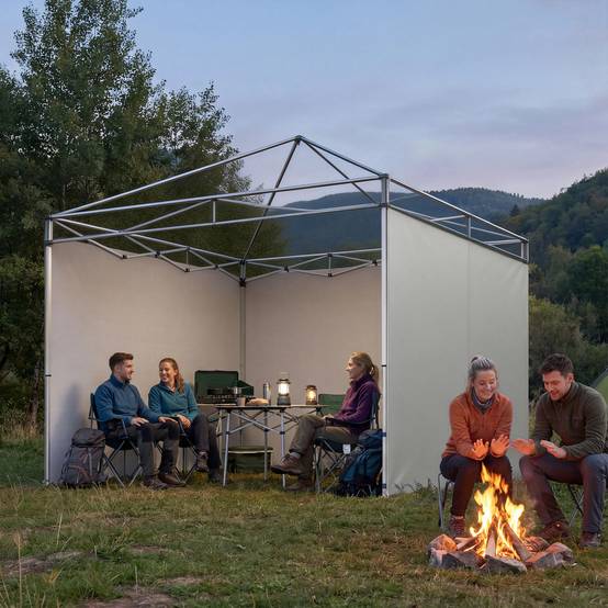 ComfortXL - Toiles de rechange tissu Oxford pour tonnelle pliante parois zippées 3x3m gris clair - ComfortXL Outdoor Living - Image 10