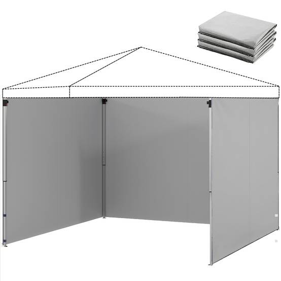 ComfortXL - Toiles de rechange tissu Oxford pour tonnelle pliante parois zippées 3x3m gris clair - ComfortXL Outdoor Living - Image 2