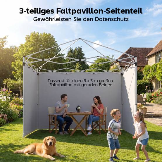 ComfortXL - Toiles de rechange tissu Oxford pour tonnelle pliante parois zippées 3x3m gris clair - ComfortXL Outdoor Living - Image 6