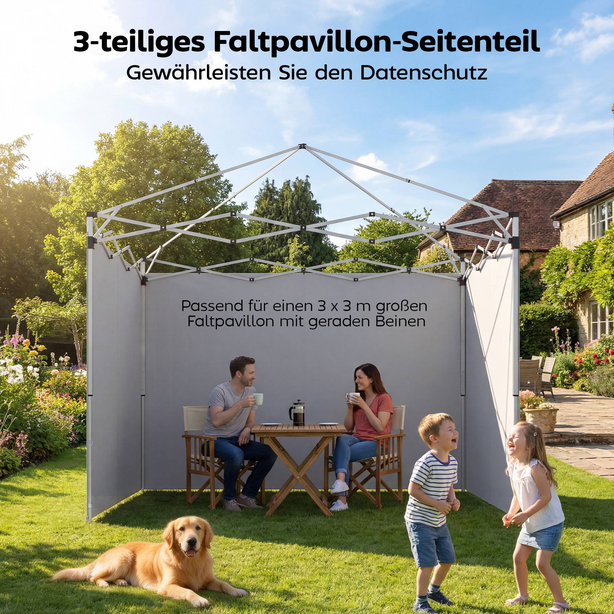 ComfortXL - Toiles de rechange tissu Oxford pour tonnelle pliante parois zippées 3x3m gris clair - ComfortXL Outdoor Living - Image 6