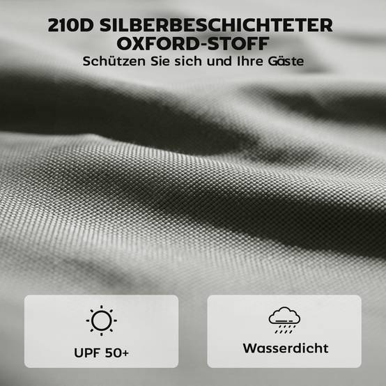 ComfortXL - Toiles de rechange tissu Oxford pour tonnelle pliante parois zippées 3x3m gris clair - ComfortXL Outdoor Living - Image 7