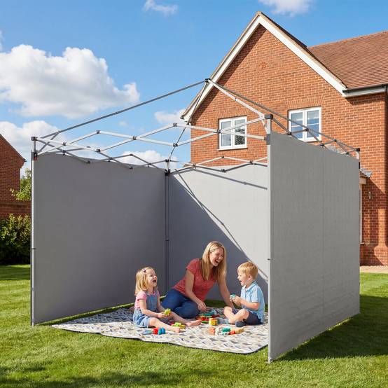 ComfortXL - Toiles de rechange tissu Oxford pour tonnelle pliante parois zippées 3x3m gris clair - ComfortXL Outdoor Living - Image 4