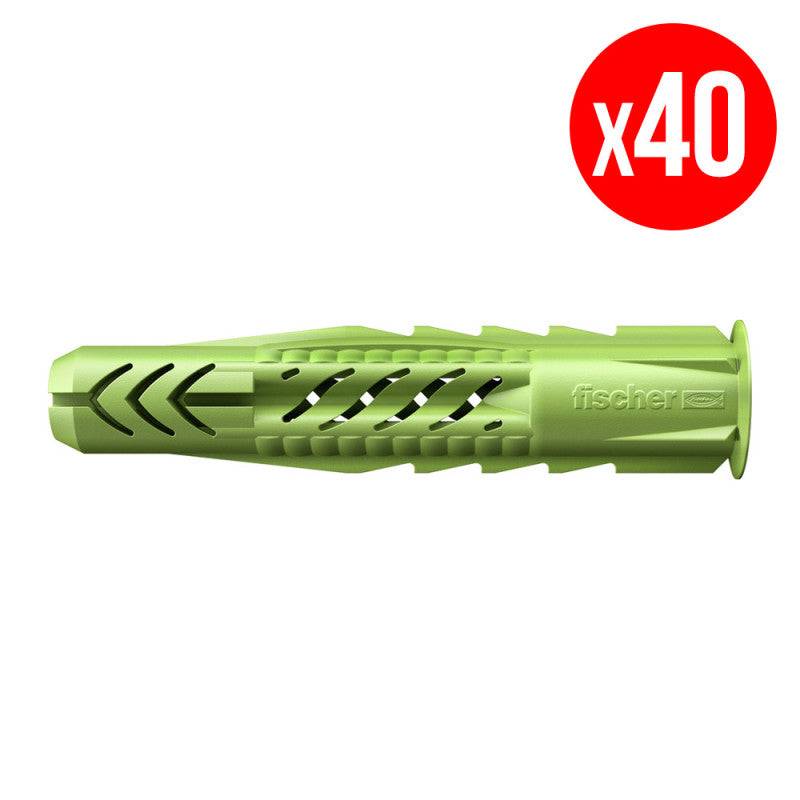 Fischer - Sachet de 40 chevilles universelles UX GREEN FISCHER 524855 Ø6 x 50 mm sans vis Fischer - Imagen 1