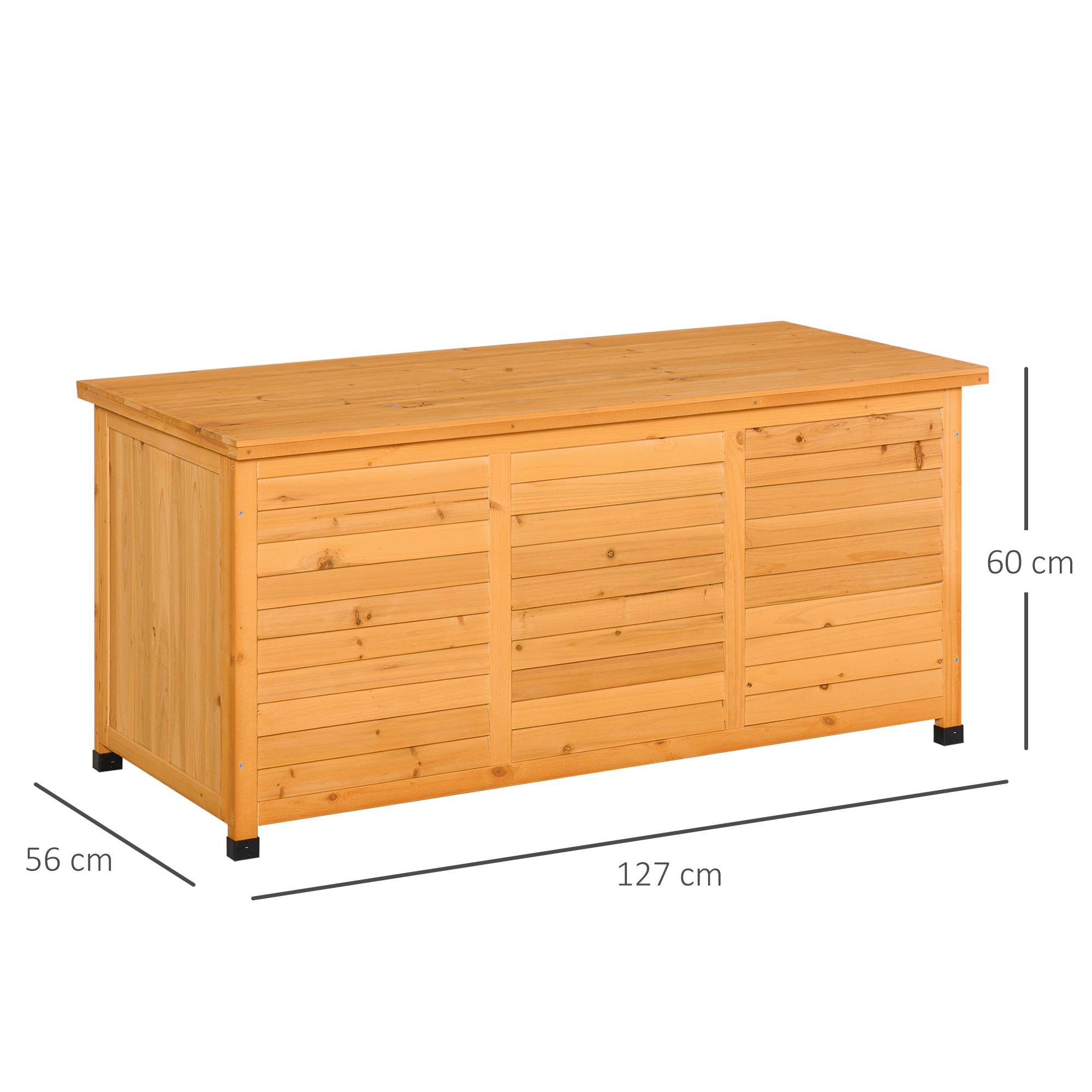 ComfortXL - Coffre Jardin Bois Sapin Extérieur Banc Rangement Grande Capacité 127cm Jaune - ComfortXL Outdoor Living - Image 3
