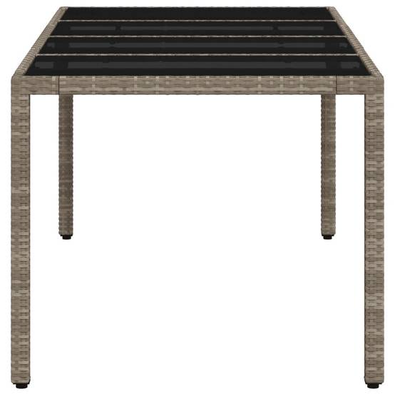 Table de jardin résine tressée verre gris clair 190 x 90 x 75 cm - PANGIVO - Image 6
