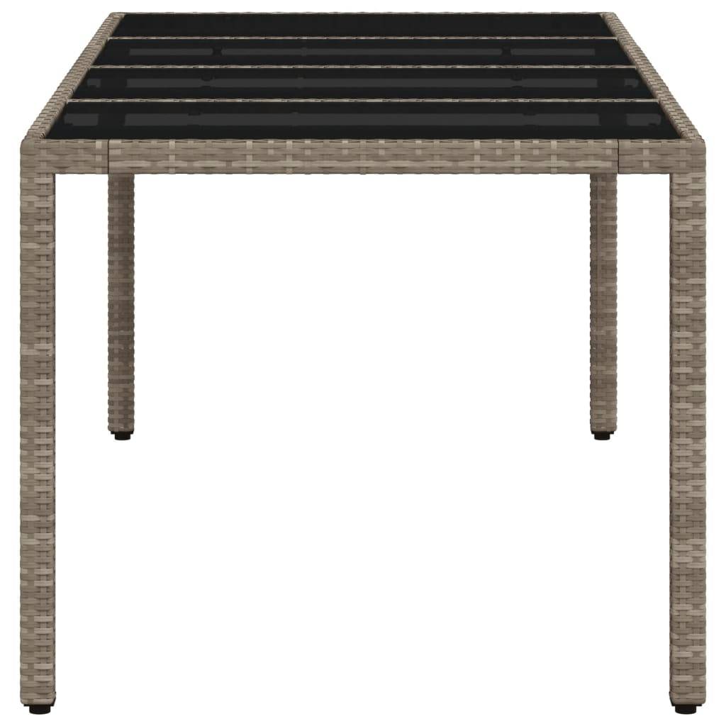 Table de jardin résine tressée verre gris clair 190 x 90 x 75 cm - PANGIVO - Image 6