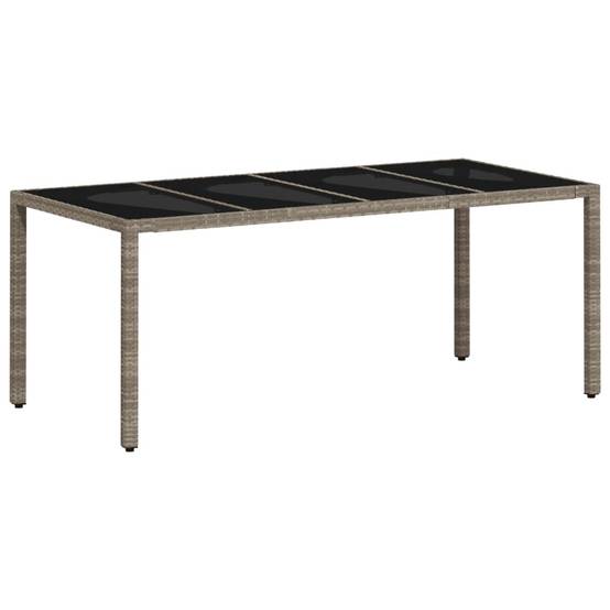 Table de jardin résine tressée verre gris clair 190 x 90 x 75 cm - PANGIVO - Image 7
