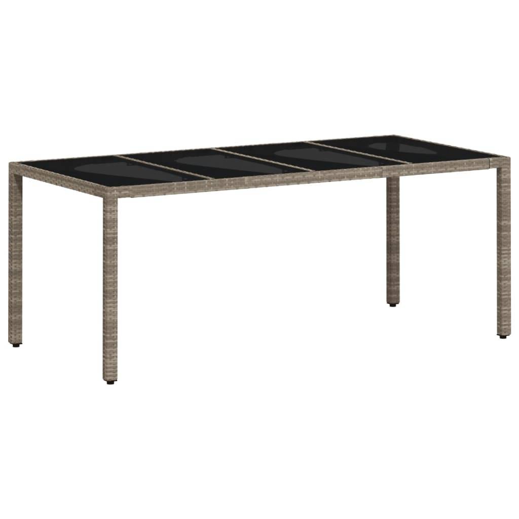 Table de jardin résine tressée verre gris clair 190 x 90 x 75 cm - PANGIVO - Image 7
