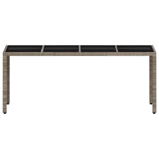 Table de jardin résine tressée verre gris clair 190 x 90 x 75 cm - PANGIVO - Image 5