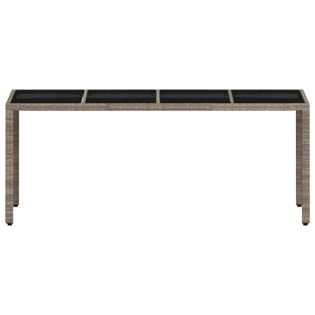 Table de jardin résine tressée verre gris clair 190 x 90 x 75 cm - PANGIVO - Image 5