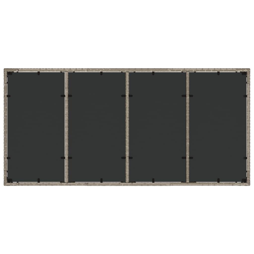 Table de jardin résine tressée verre gris clair 190 x 90 x 75 cm - PANGIVO - Image 8