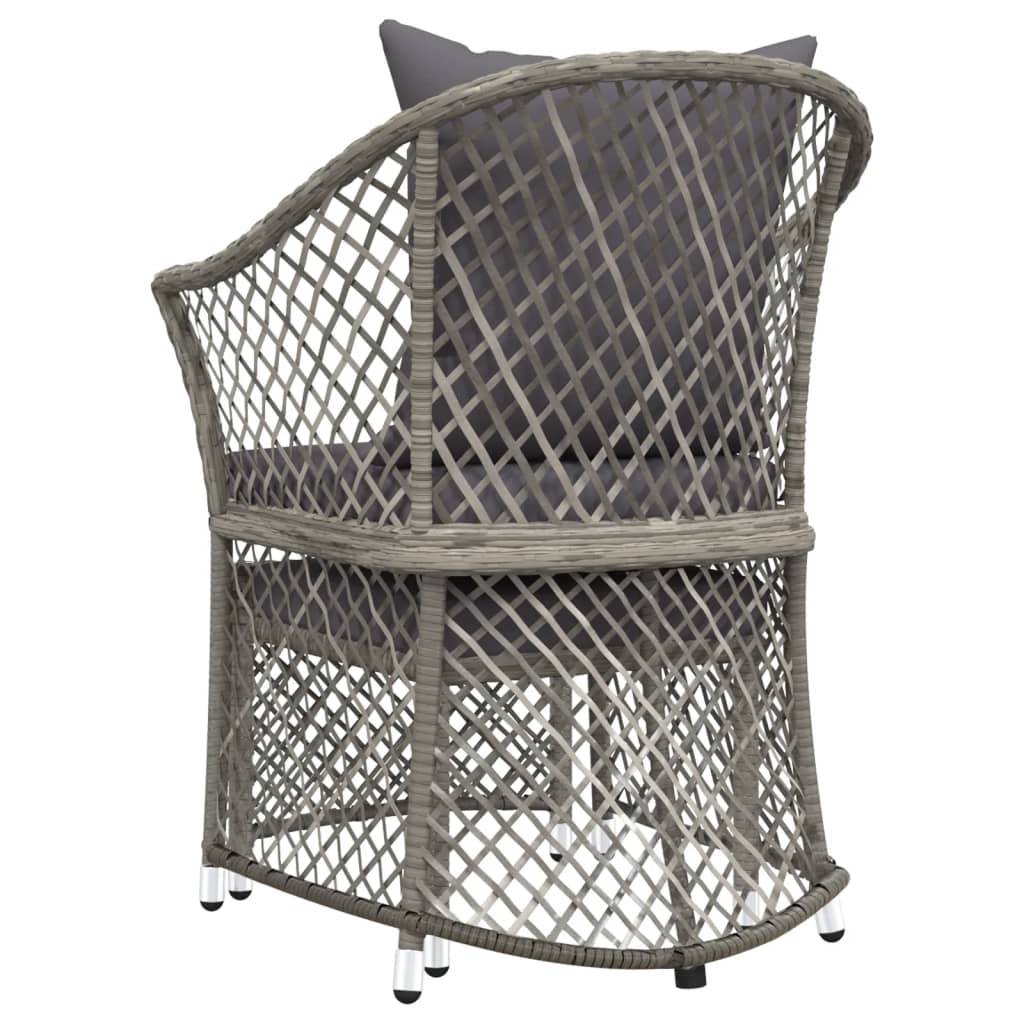 Helloshop26 - Salon de jardin meuble d'extérieur ensemble de mobilier 2 pièces avec coussins gris résine tressée - Imagen 5