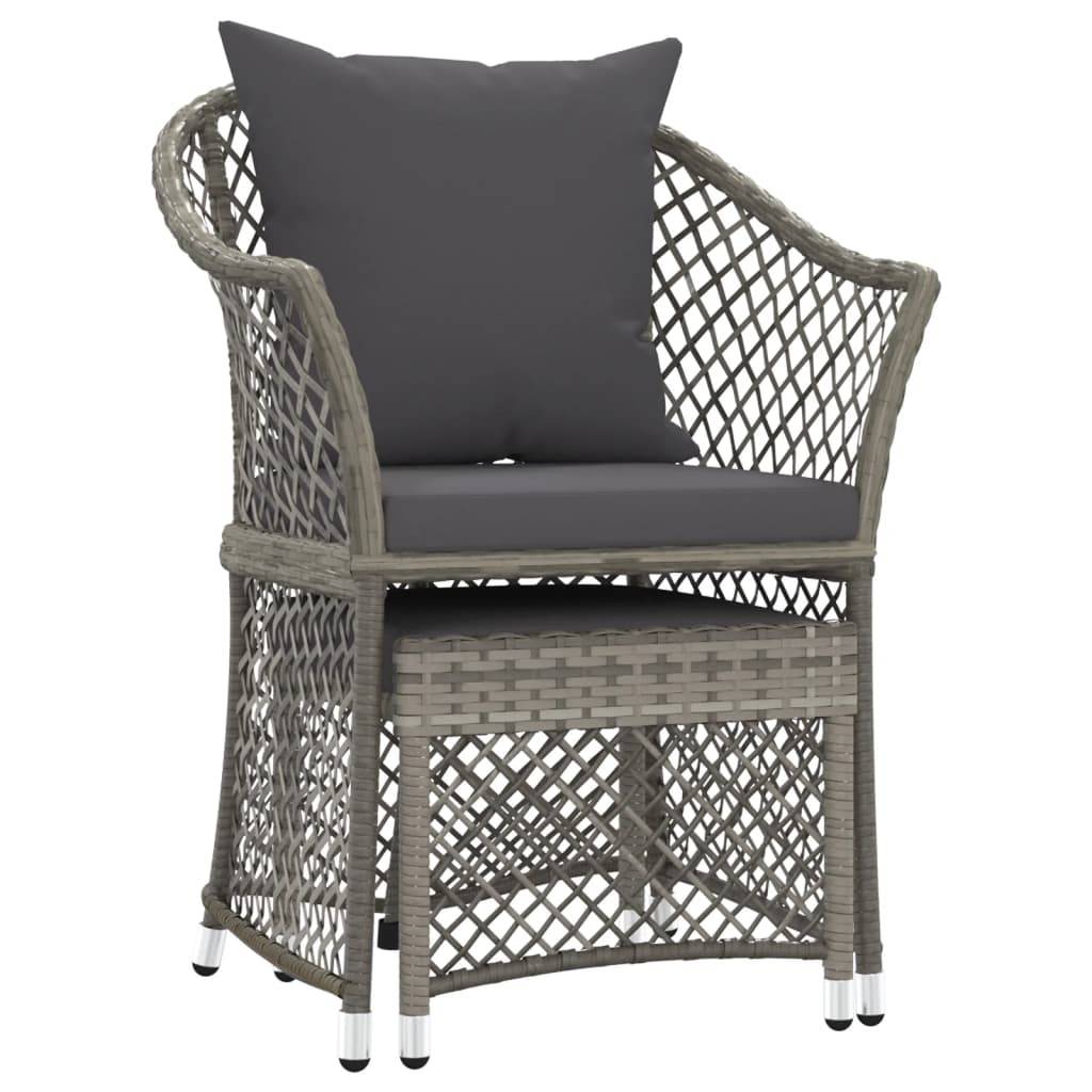 Helloshop26 - Salon de jardin meuble d'extérieur ensemble de mobilier 2 pièces avec coussins gris résine tressée - Imagen 2