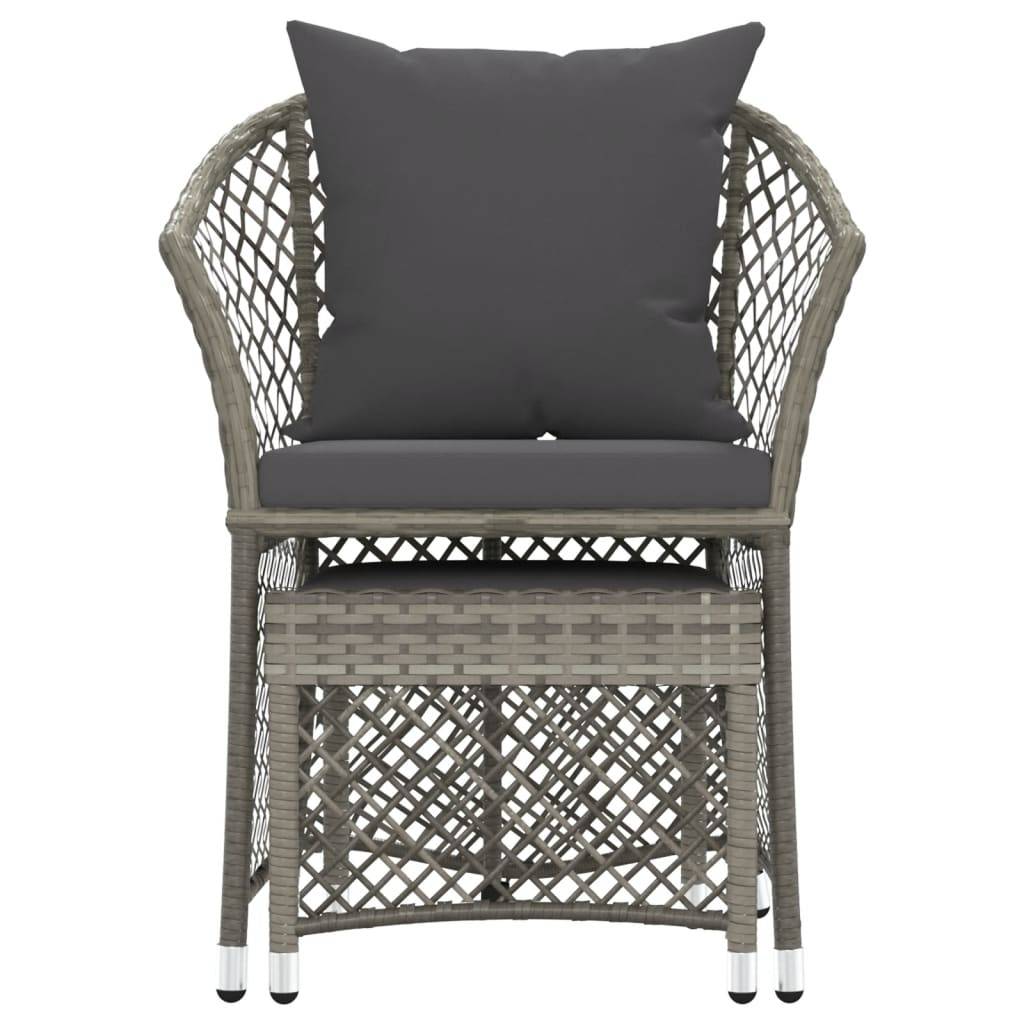 Helloshop26 - Salon de jardin meuble d'extérieur ensemble de mobilier 2 pièces avec coussins gris résine tressée - Imagen 3