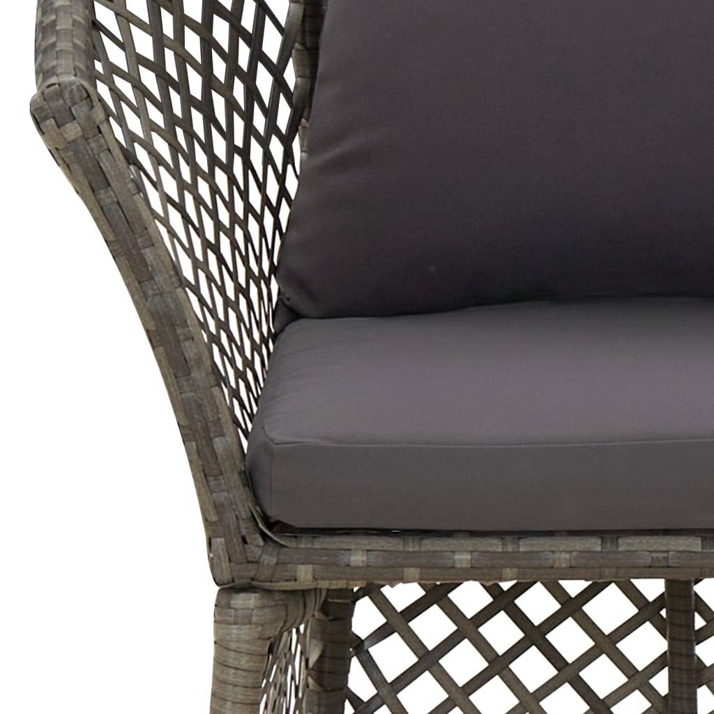 Helloshop26 - Salon de jardin meuble d'extérieur ensemble de mobilier 2 pièces avec coussins gris résine tressée - Imagen 6