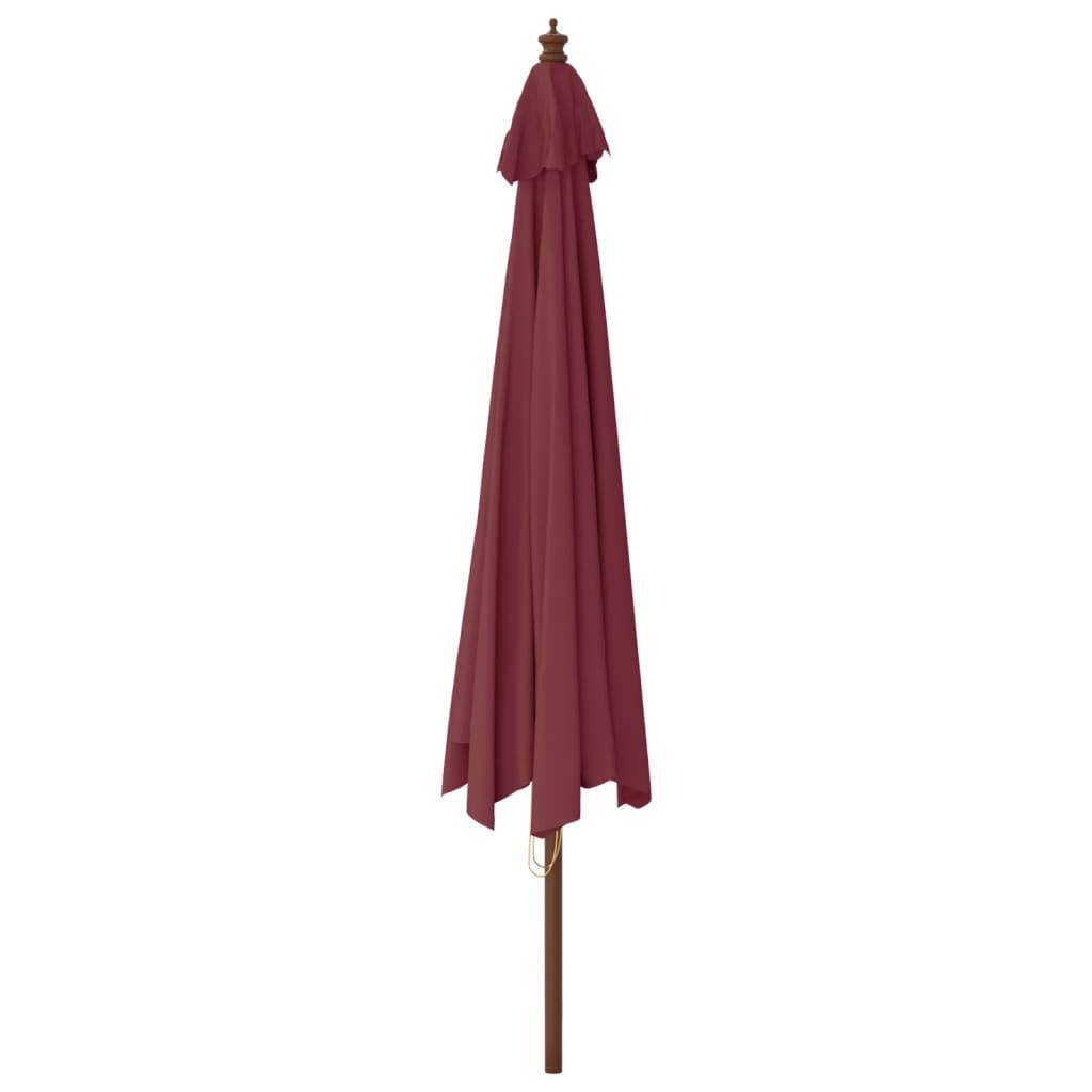 Maison Chic - Parasol de jardin - Parasol d'extérieur avec mât en bois rouge bordeaux 400x273 cm P949 - Image 5