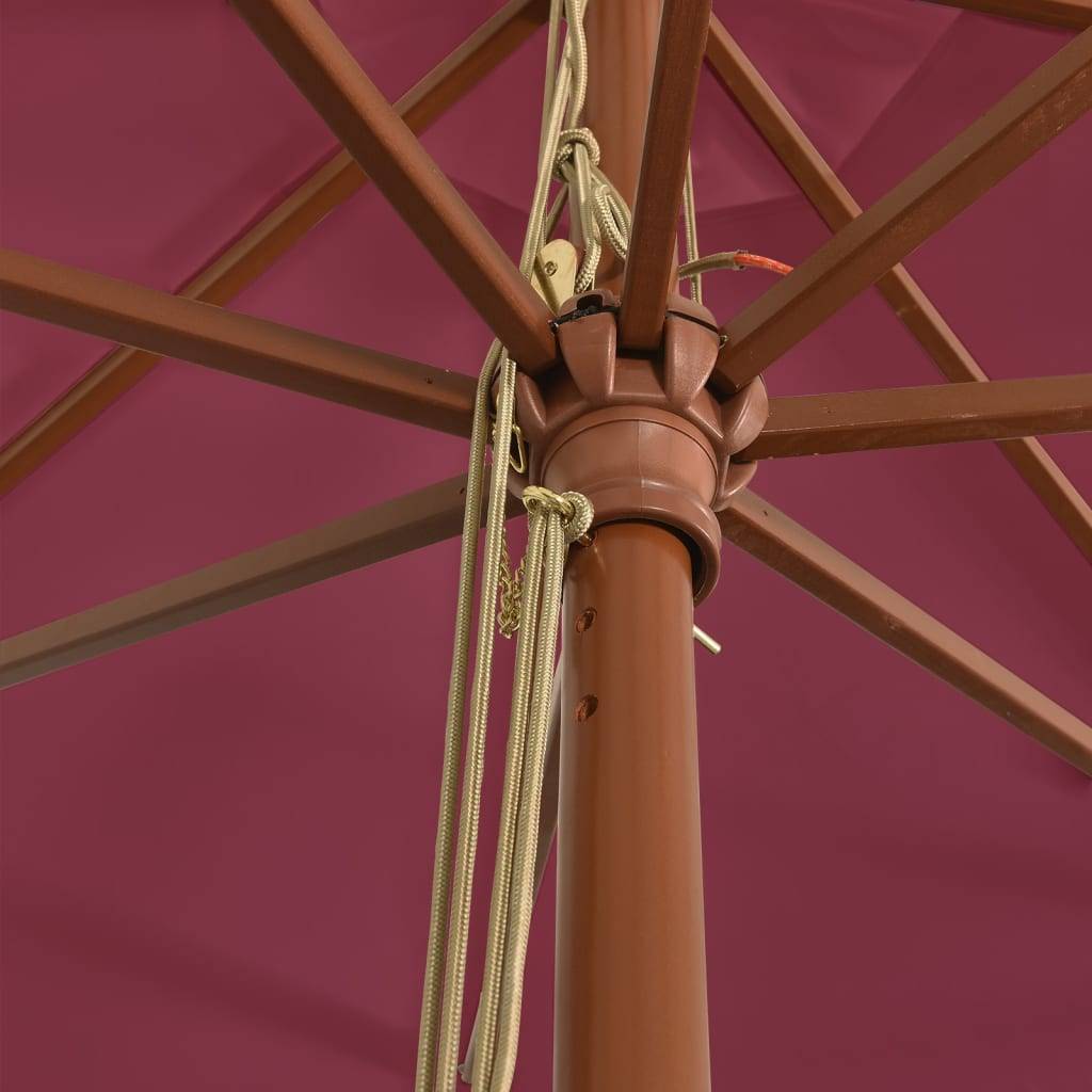 Maison Chic - Parasol de jardin - Parasol d'extérieur avec mât en bois rouge bordeaux 400x273 cm P949 - Image 6