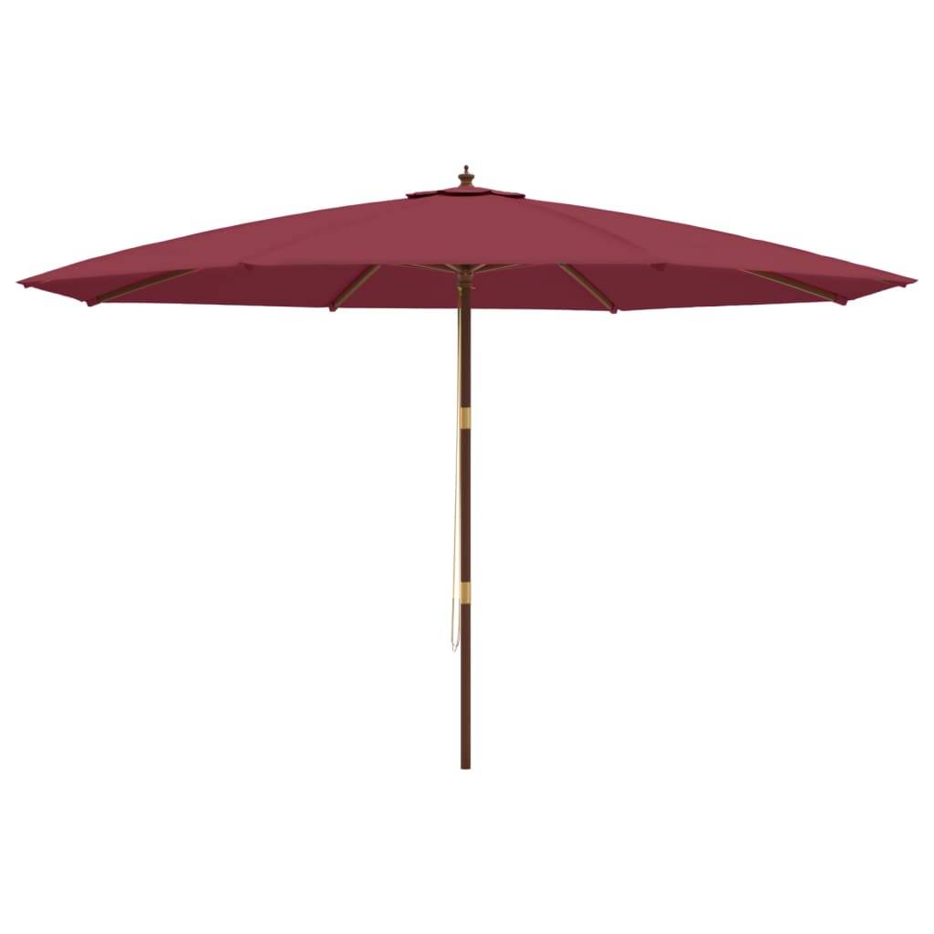 Maison Chic - Parasol de jardin - Parasol d'extérieur avec mât en bois rouge bordeaux 400x273 cm P949 - Image 4