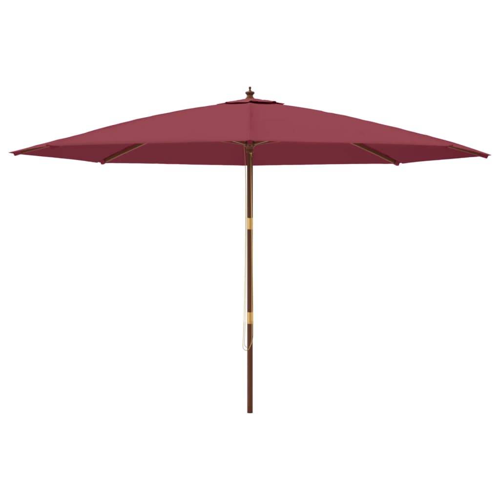 Maison Chic - Parasol de jardin - Parasol d'extérieur avec mât en bois rouge bordeaux 400x273 cm P949 - Image 3