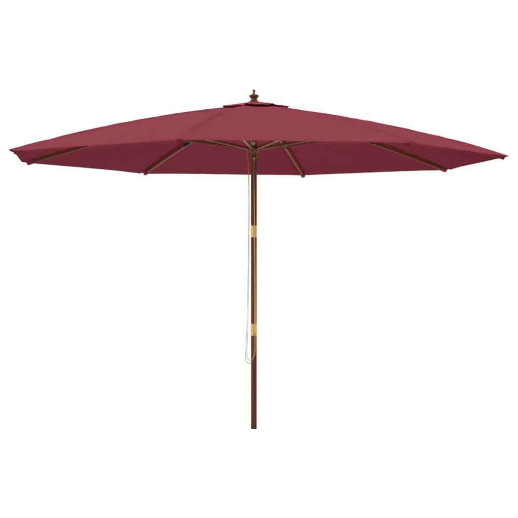 Maison Chic - Parasol de jardin - Parasol d'extérieur avec mât en bois rouge bordeaux 400x273 cm P949 - Image 1
