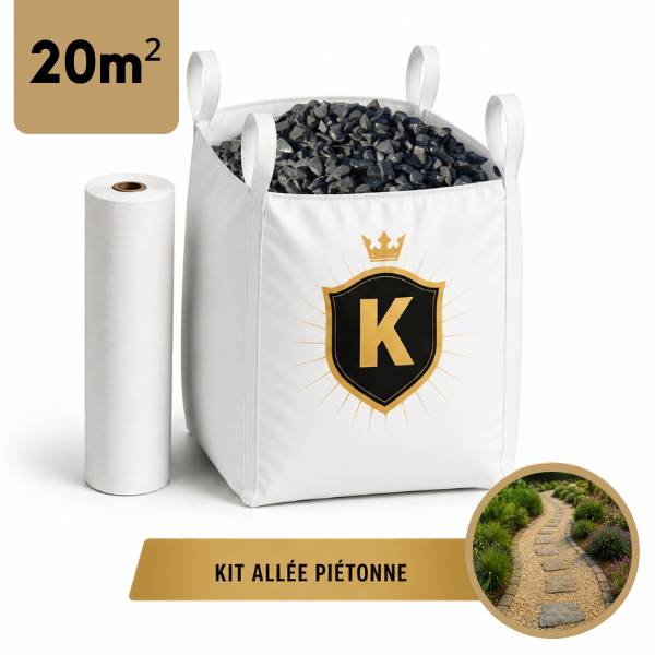 Kit allée piétonne Gravier Noir 8/12 - 20 m² - Image 1