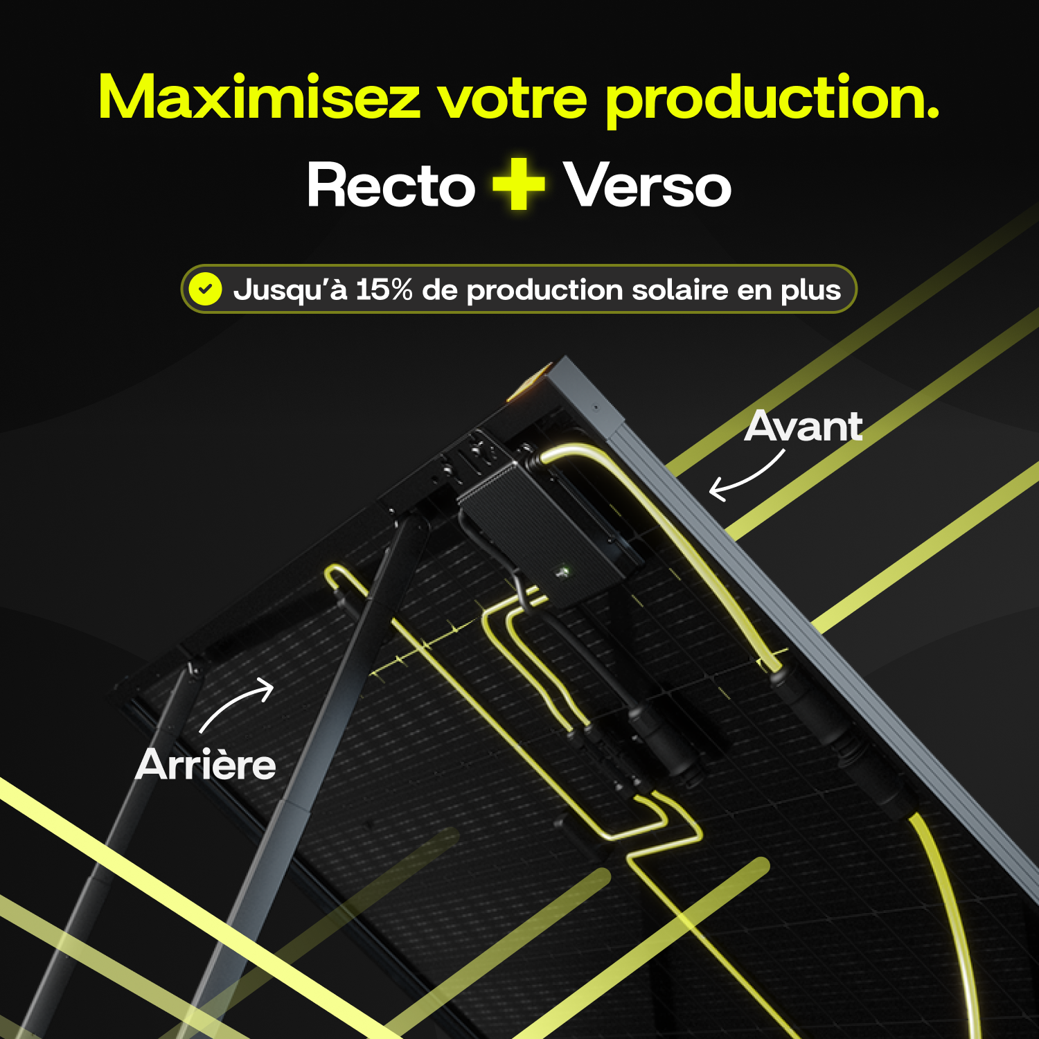 Sunology PLAY2 - Kit 2 panneaux solaires complet 920W bifacial – 2 Stations solaire livrées totalement assemblées – Installation au sol ou au mur - Image 3