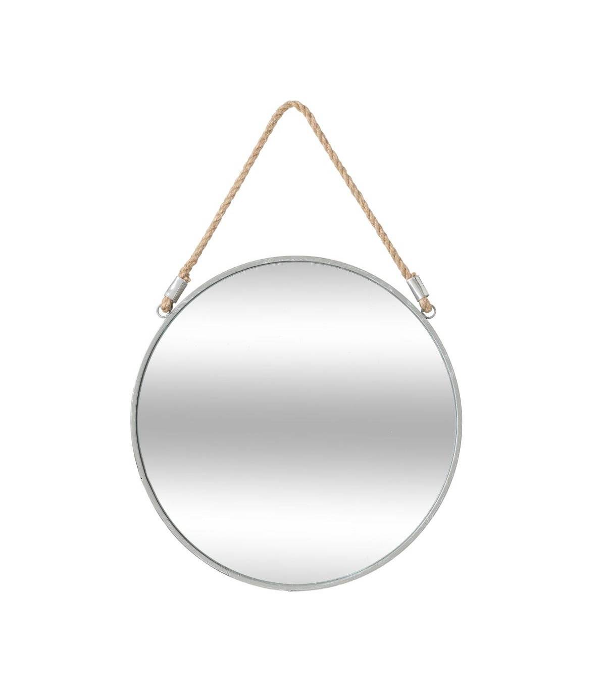 Miroir mural en Métal Gris avec corde D 37 cm - Imagen 1