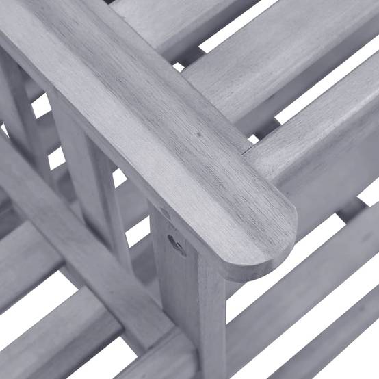 Salon de Jardin 2 Personnes en Bois d'Acacia Gris, Banc Double avec Table et Coussins Bleus Inclus – ComfortXL Outdoor Living - Image 7