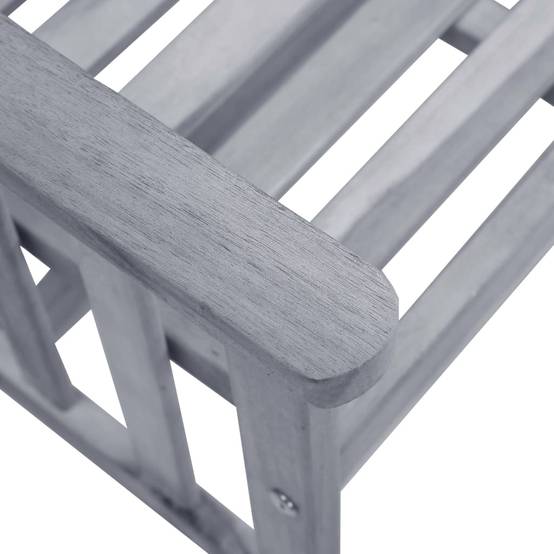 Salon de Jardin 2 Personnes en Bois d'Acacia Gris, Banc Double avec Table et Coussins Bleus Inclus – ComfortXL Outdoor Living - Image 6