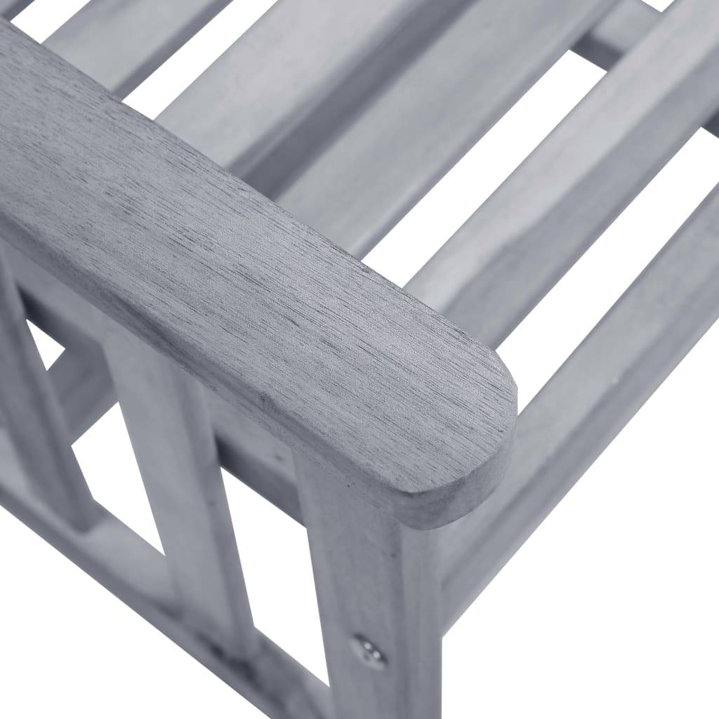 Salon de Jardin 2 Personnes en Bois d'Acacia Gris, Banc Double avec Table et Coussins Bleus Inclus – ComfortXL Outdoor Living - Image 6