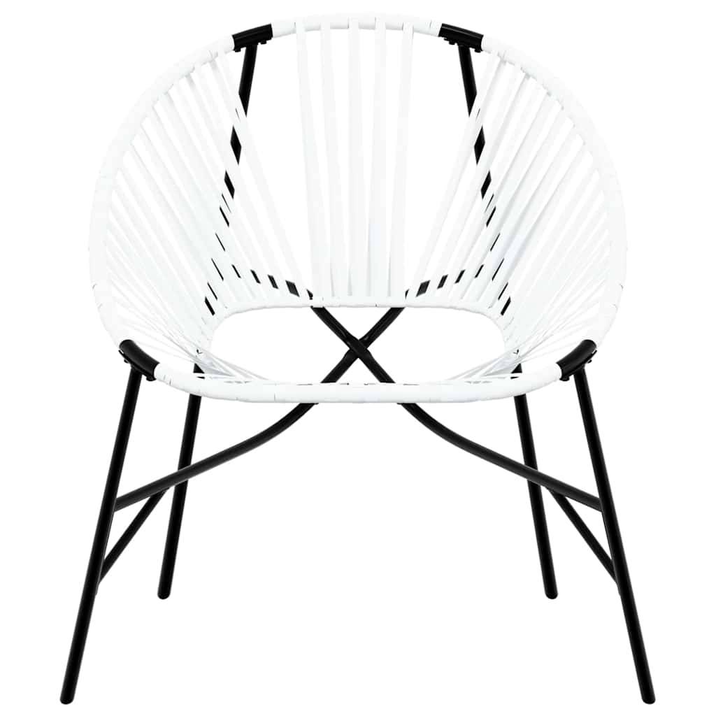 PANGIVO - Lot de 3 Chaises de jardin noir et blanc résine tressée 77 x 68,5 x 82 cm - PANGIVO - Image 5