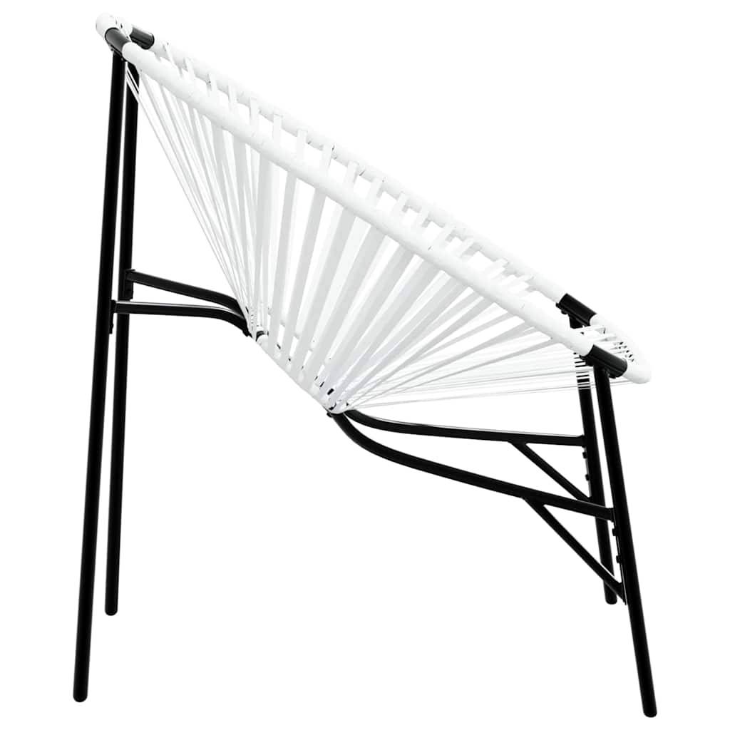 PANGIVO - Lot de 3 Chaises de jardin noir et blanc résine tressée 77 x 68,5 x 82 cm - PANGIVO - Image 7