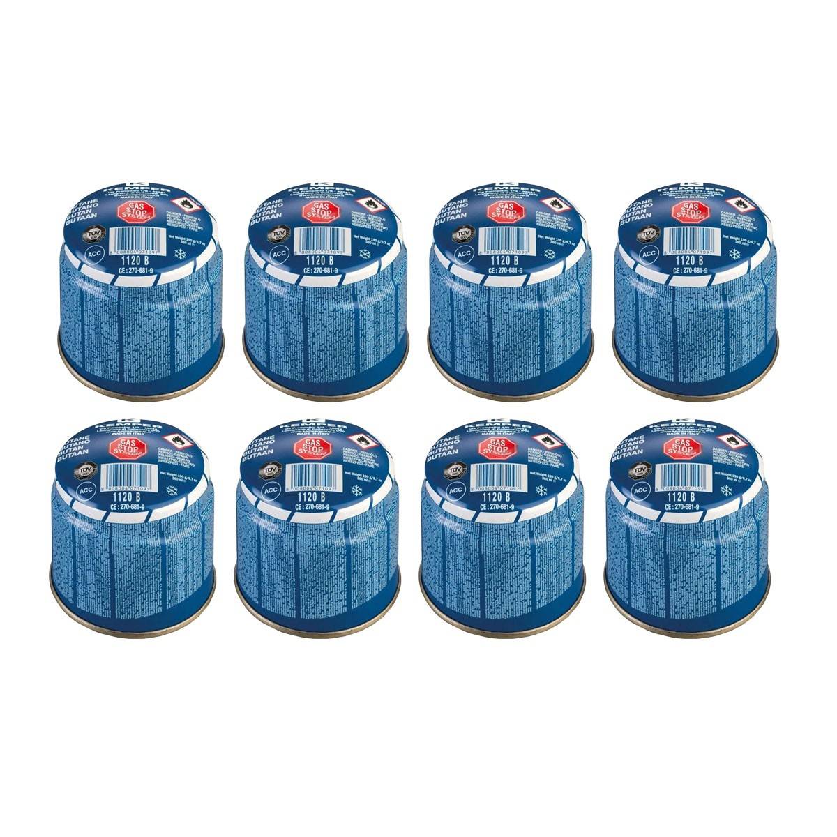 Pack de 8 Cartouches de gaz 190g Perçable Butane pour Réchaud Gaz KEMPER - Imagen 1