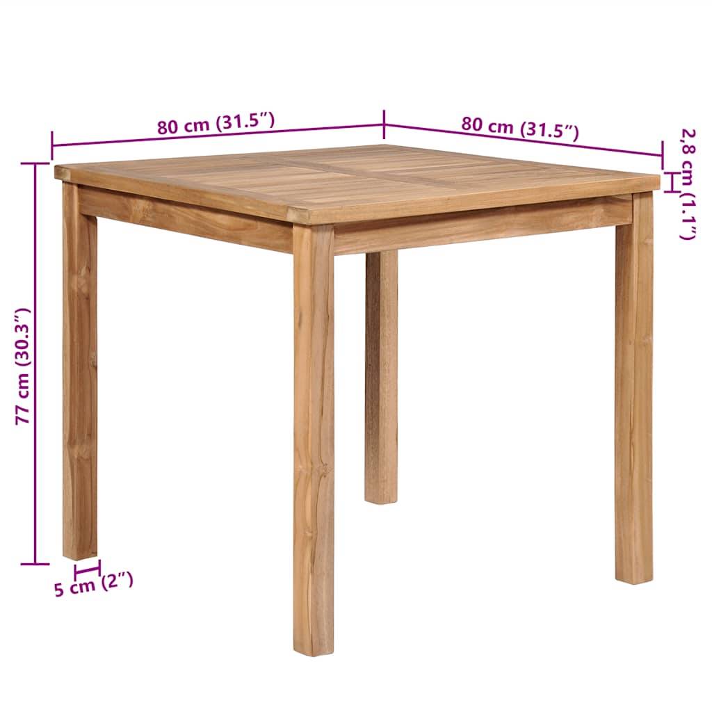 PANGIVO - Table de jardin bois de teck solide 80 x 80 x 77 cm - PANGIVO - Image 5
