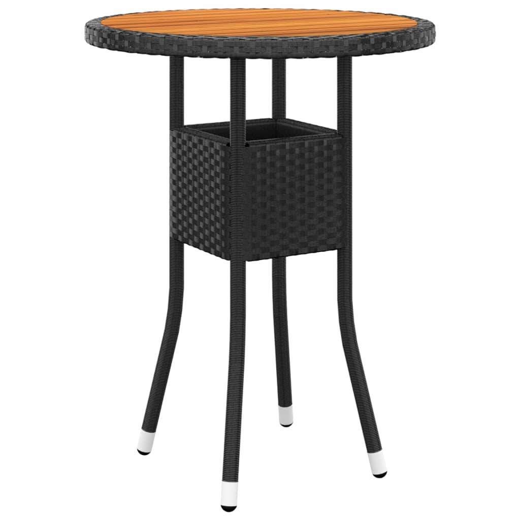 ComfortXL - Salon de Jardin 5P Rond Résine Tressée Table Bois avec Tabourets Noir – ComfortXL Outdoor Living - Image 5