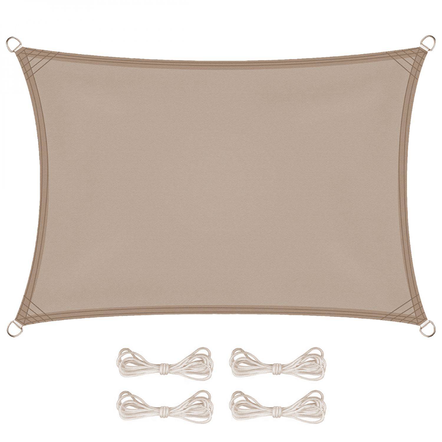 Linxor - Voile d'ombrage rectangulaire imperméable et anti-UV - 2 x 3 m - Taupe - Linxor - Imagen 1