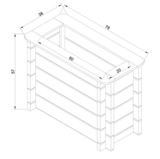 Timbela - Carre Potager Exterieur Bois 78x38xH57 cm - Jardinieres Exterieur pour Fleurs, Herbes aromatiques, Légumes - 28 mm d’épaisseur - Timbela M612 - Image 7