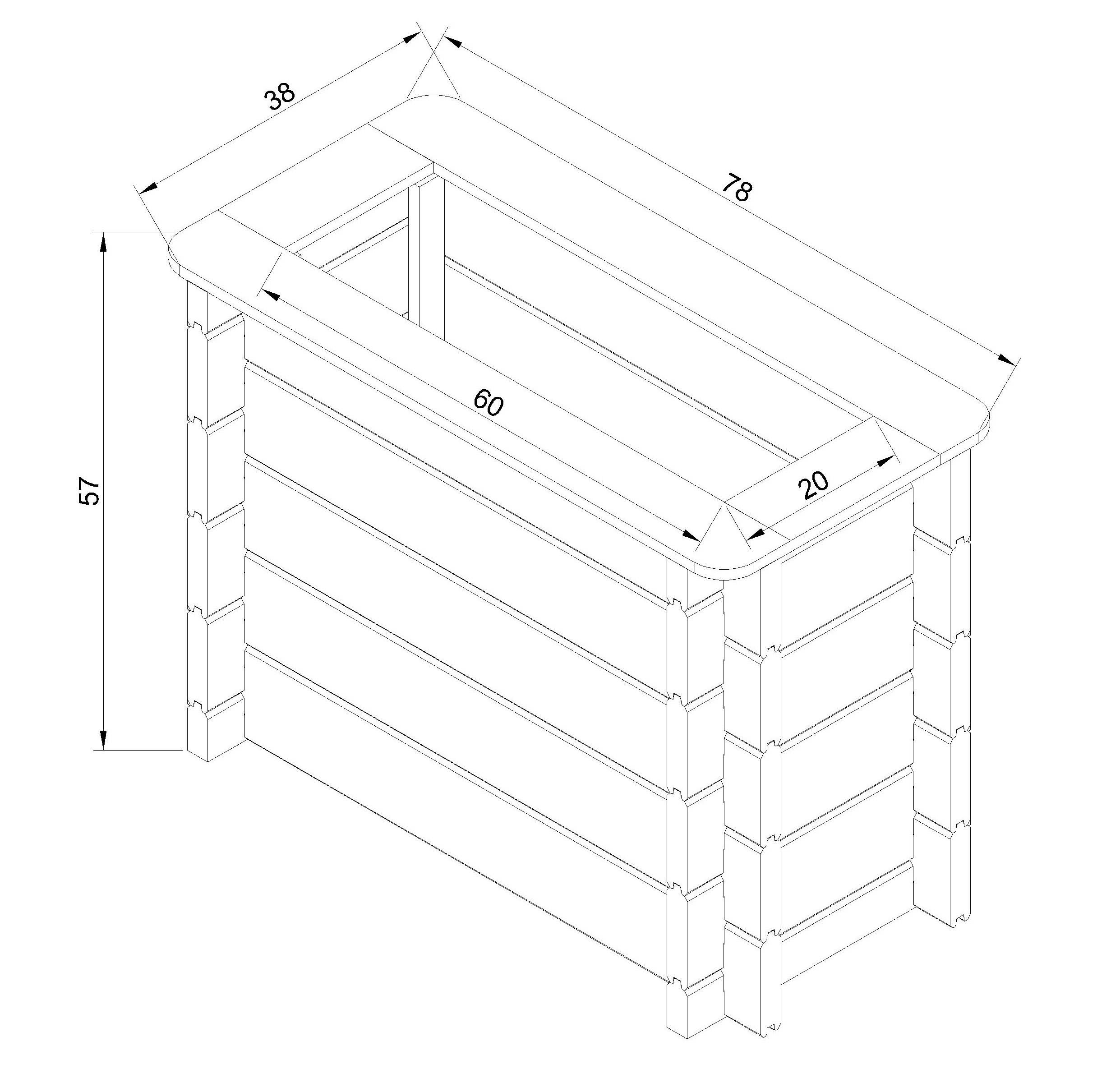 Timbela - Carre Potager Exterieur Bois 78x38xH57 cm - Jardinieres Exterieur pour Fleurs, Herbes aromatiques, Légumes - 28 mm d’épaisseur - Timbela M612 - Image 7