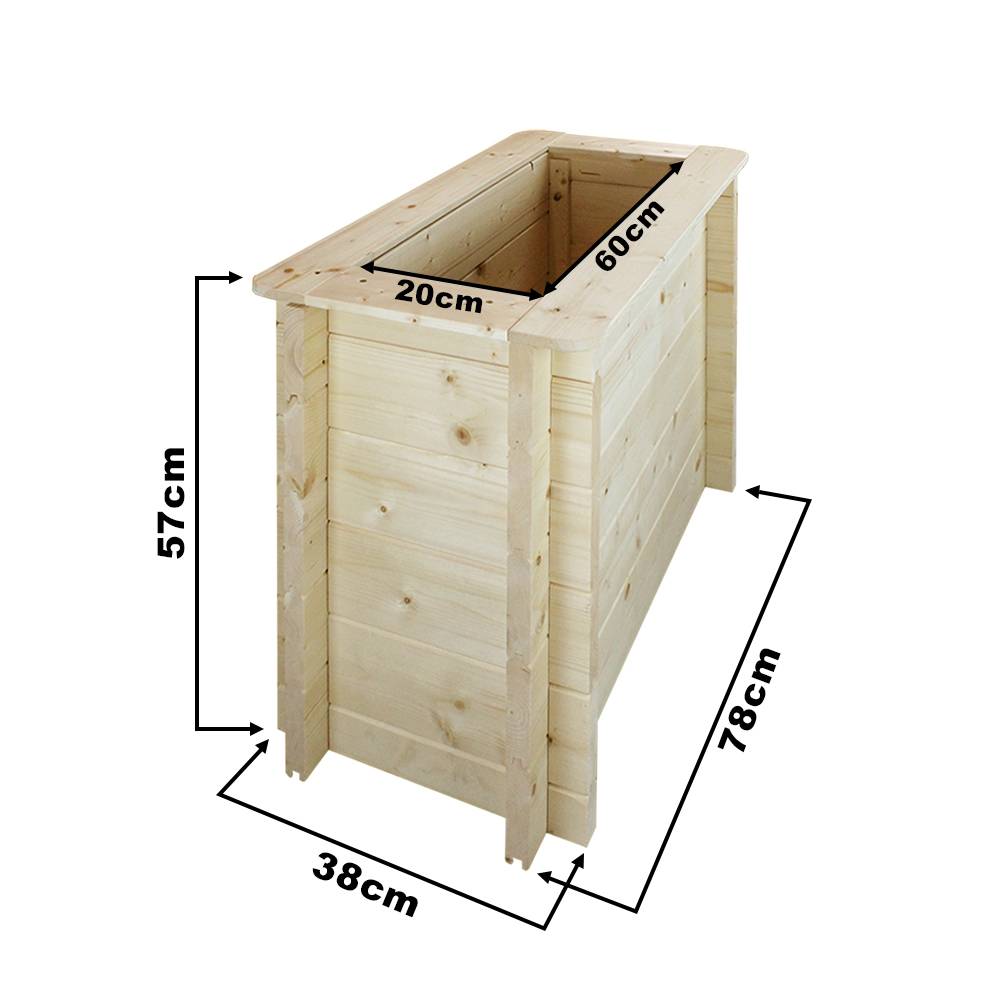 Timbela - Carre Potager Exterieur Bois 78x38xH57 cm - Jardinieres Exterieur pour Fleurs, Herbes aromatiques, Légumes - 28 mm d’épaisseur - Timbela M612 - Image 6