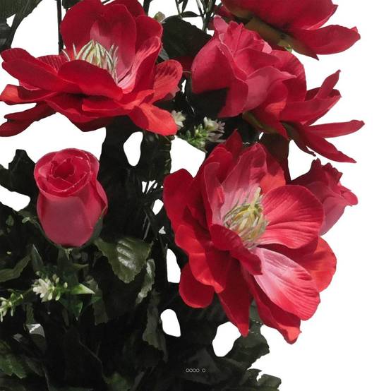 Vasque de Magnolia, bouton de rose, ficus pour la toussaint Rose fushia - couleur: Rose fushia 730 - Image 3