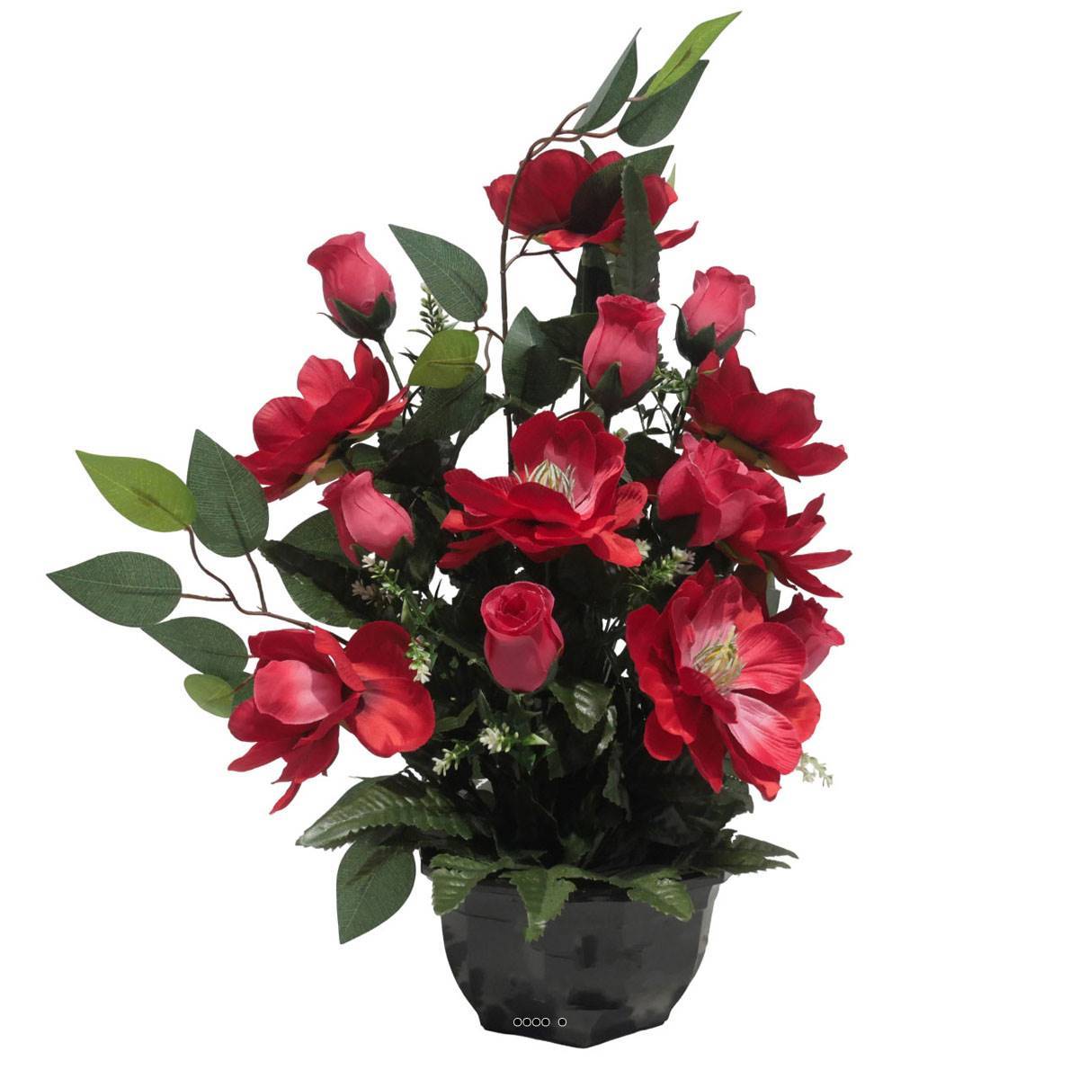 Vasque de Magnolia, bouton de rose, ficus pour la toussaint Rose fushia - couleur: Rose fushia 730 - Image 1
