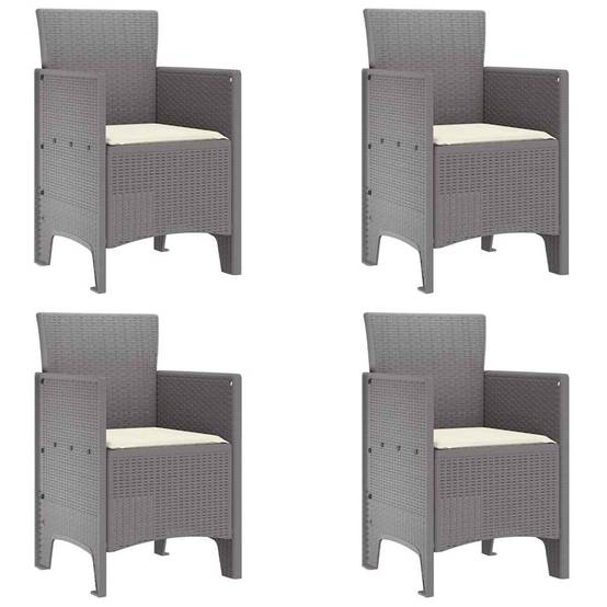 Chaise de jardin polypropylène gris clair 53 x 49 x 85 cm, Poids :24.7kg - PANGIVO - Image 2