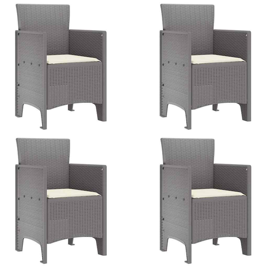 Chaise de jardin polypropylène gris clair 53 x 49 x 85 cm, Poids :24.7kg - PANGIVO - Image 2