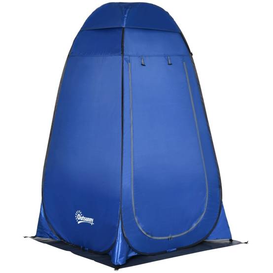 Tente de douche polyester camping plage intimité cabine pop-up bleu 126x124x189cm - ComfortXL Outdoor Living - Image 2