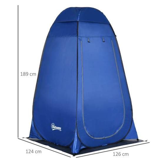 Tente de douche polyester camping plage intimité cabine pop-up bleu 126x124x189cm - ComfortXL Outdoor Living - Image 3